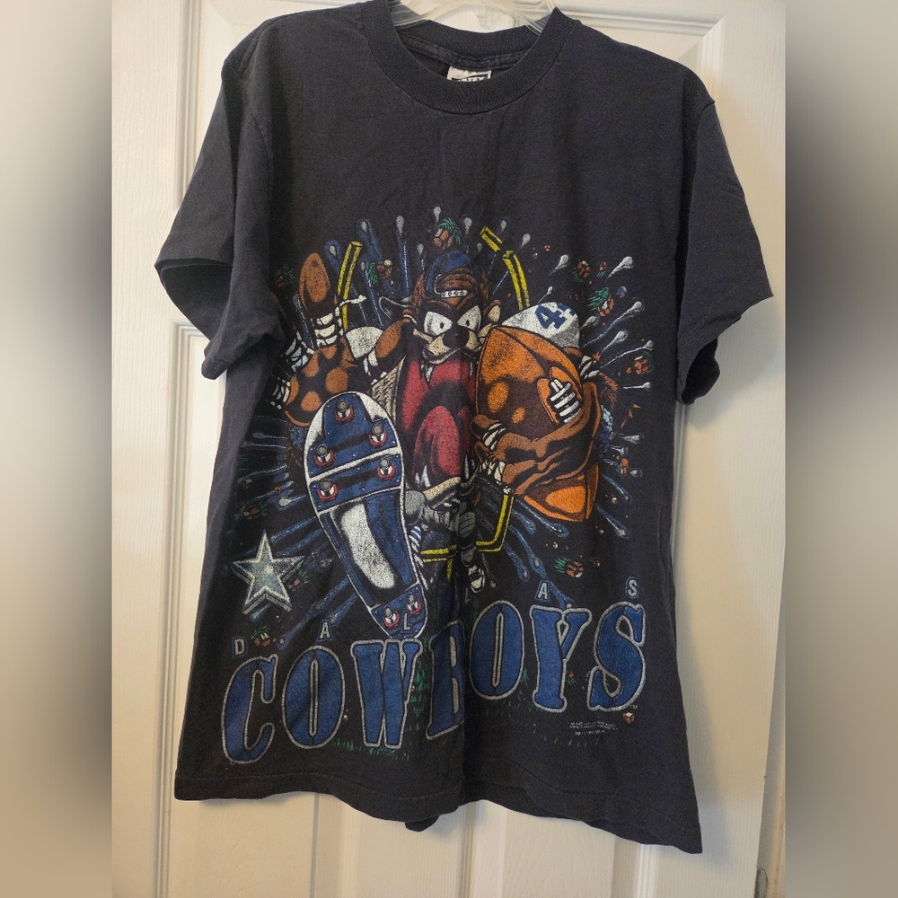 VTG 1993 Taz Devil Dallas Cowboys Tshirt Unisex Large EUC